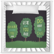 Trees With Quotes. Vector Nursery Decor 68086782