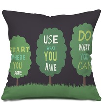 Trees With Quotes. Vector Pillows 68086782