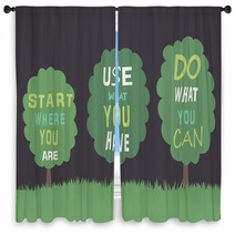 Trees With Quotes. Vector Window Curtains 68086782
