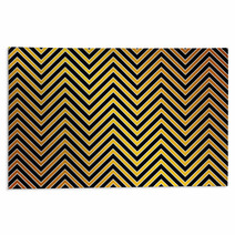 Trendy Chevron Patterned Background, Golden, Black And White Rugs 37102871