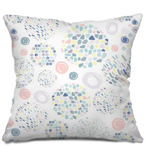Trendy Scribbles Seamless Pattern In Pastel Colors Pillows 210150342