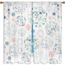 Trendy Scribbles Seamless Pattern In Pastel Colors Window Curtains 210150342