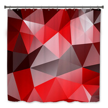 Triangle Background. Red Polygons. Bath Decor 62717771