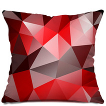 Triangle Background. Red Polygons. Pillows 62717771