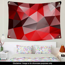 Triangle Background. Red Polygons. Wall Art 62717771