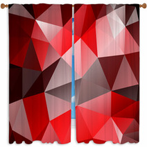 Triangle Background. Red Polygons. Window Curtains 62717771