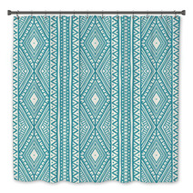 Tribal Blue And Beige Pattern Bath Decor 70699229