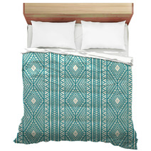 Tribal Blue And Beige Pattern Bedding 70699229