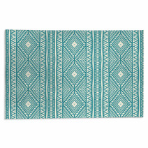 Tribal Blue And Beige Pattern Rugs 70699229