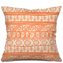 Tribal Orange Ornament Pillows 65610577