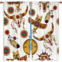 Tribal Seamless Background Window Curtains 67181690