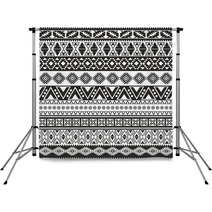 Tribal Seamless Pattern - Aztec Black And White Background Backdrops 54835052