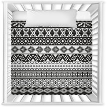 Tribal Seamless Pattern - Aztec Black And White Background Nursery Decor 54835052
