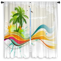 Tropical Background Window Curtains 21595581