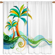 Tropical Background Window Curtains 55444821
