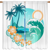 Tropical Backgrounds Window Curtains 3807096