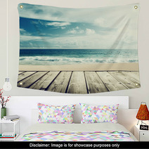 Tropical Beach And Wooden Platform Wall Art 67949294
