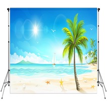 Tropical Beach Vector Backdrops 82593670