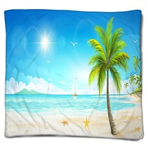 Tropical Beach Vector Blankets 82593670