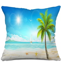 Tropical Beach Vector Pillows 82593670