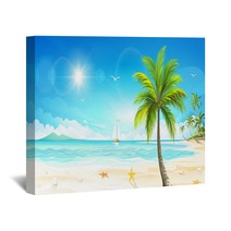 Tropical Beach Vector Wall Art 82593670