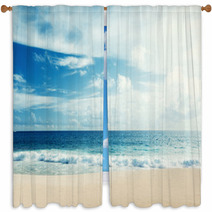 Tropical Beach Window Curtains 65944584