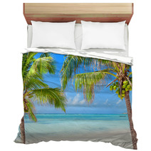 Tropical Beach With Coconut Palms And Transparent Waters Bedding 57963564