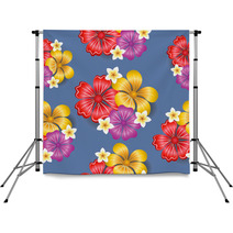 Tropical Flowers Seamless Pattern Background Backdrops 63694496