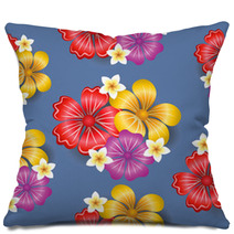 Tropical Flowers Seamless Pattern Background Pillows 63694496