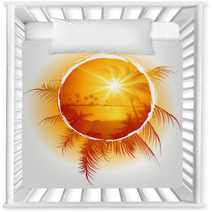 Tropical_frame_sunset_on_the_beach Nursery Decor 8094349