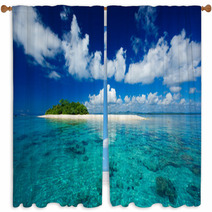 Tropical Island Vacation Paradise Window Curtains 5098038