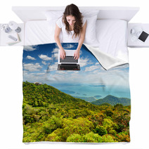 Tropical Landscape. Mountains And Sea Blankets 60246075