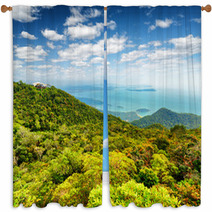 Tropical Landscape. Mountains And Sea Window Curtains 60246075