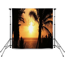 Tropical Palm Tree Sunset Backdrops 64421703