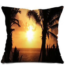 Tropical Palm Tree Sunset Pillows 64421703
