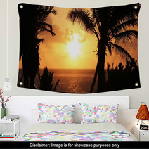 Tropical Palm Tree Sunset Wall Art 64421703