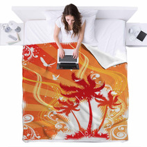 Tropical Palm Trees Blankets 8474458