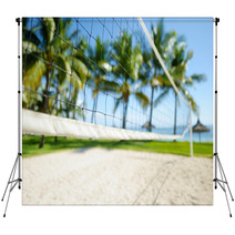 Tropical Resort With Volleyball Court Backdrops 63936203
