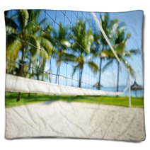 Tropical Resort With Volleyball Court Blankets 63936203
