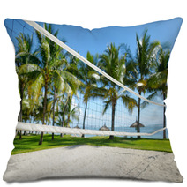 Tropical Resort With Volleyball Court Pillows 63935625