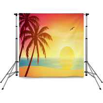 Tropical Sunset Backdrops 46019441