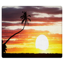 Tropical Sunset Background Rugs 68590528