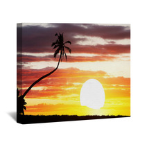 Tropical Sunset Background Wall Art 68590528