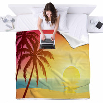 Tropical Sunset Blankets 46019441