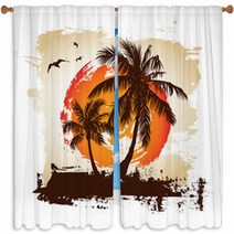 Tropical Sunset Window Curtains 20040624