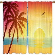 Tropical Sunset Window Curtains 46019441