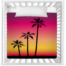 Tropical Sunset With Palm Trees Nursery Decor 70354620