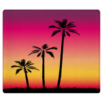 Tropical Sunset With Palm Trees Rugs 70354620