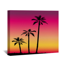 Tropical Sunset With Palm Trees Wall Art 70354620