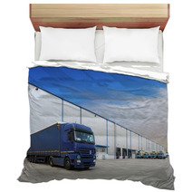 Truck At Warehouse Building Bedding 56980443